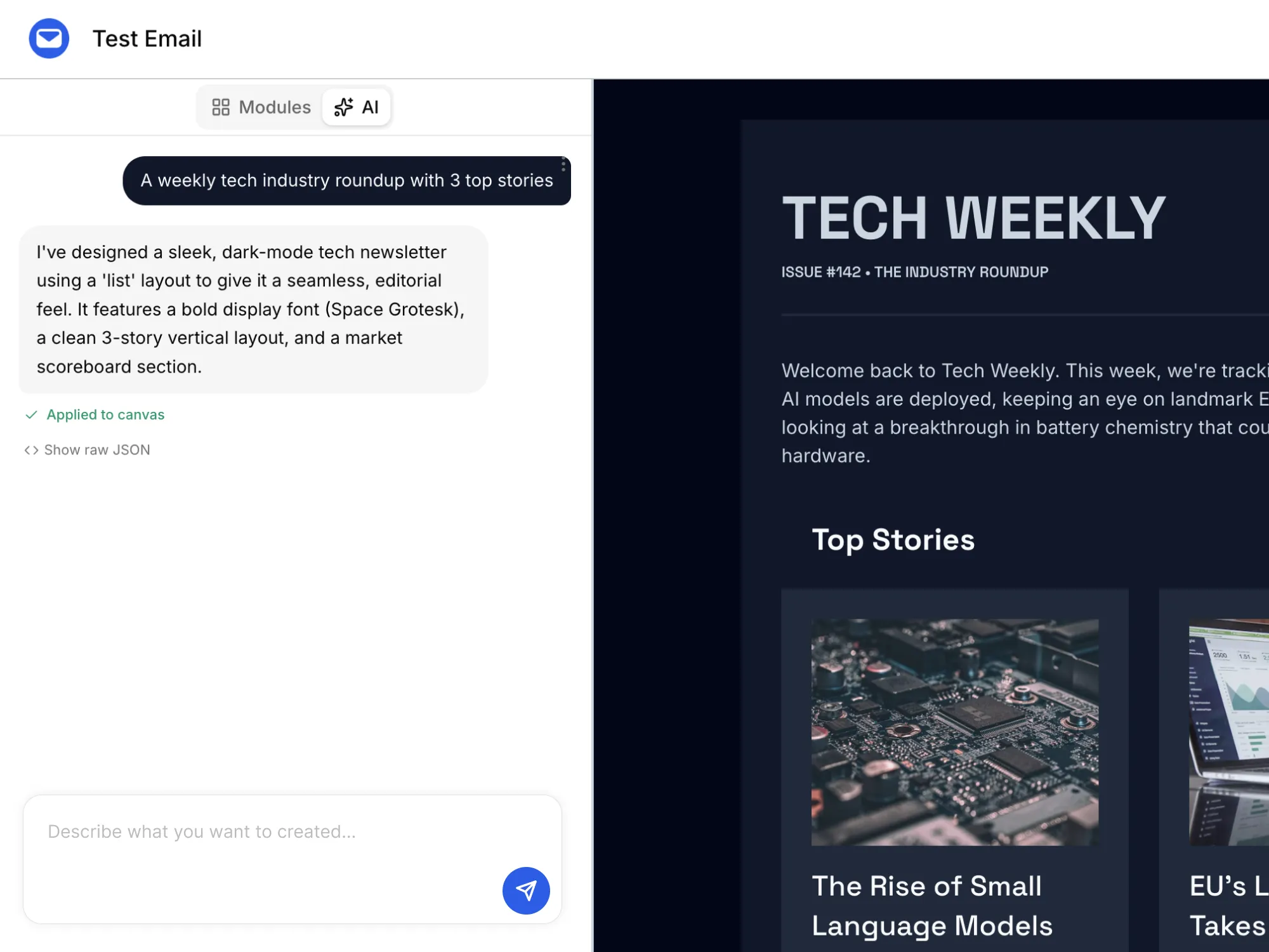 AI generates the whole newsletter