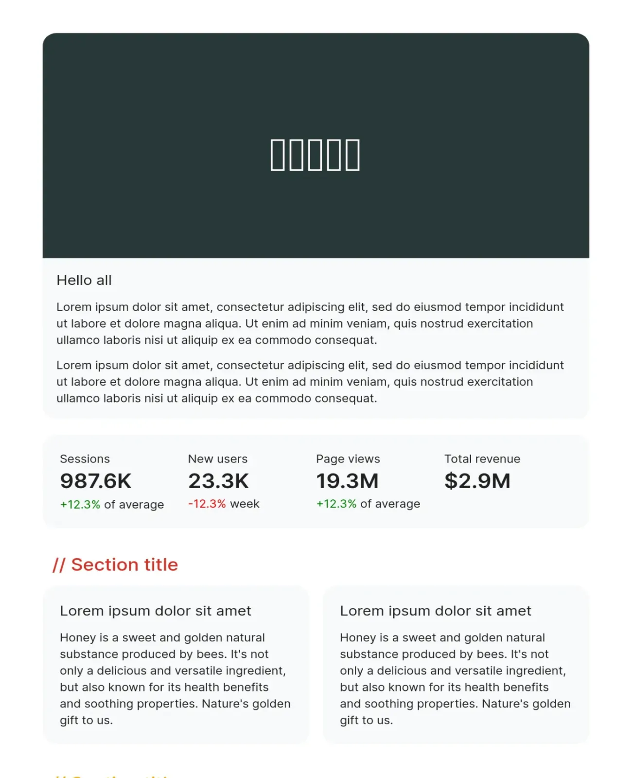 Professional corporate newsletter template with clean layout and brand-ready design